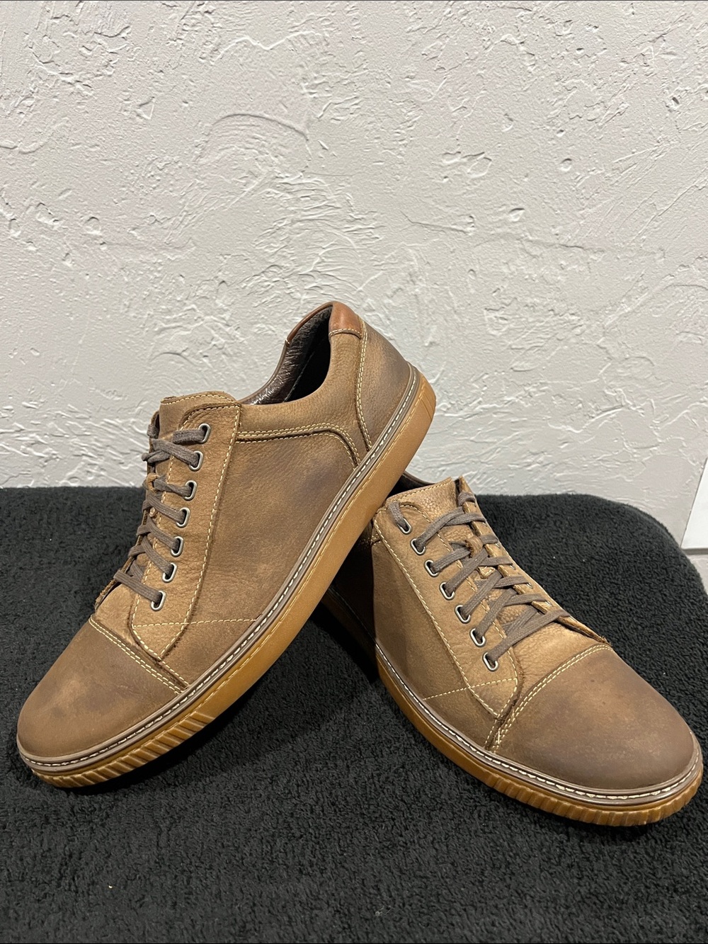 🔥 Johnston & Murphy Wallace Lace To Toe Sneaker Brown Suede Leather Sz 13